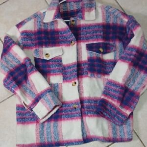SOURCE UNKNOWN Womens Size XL Plaid Button Down Shacket NWOT